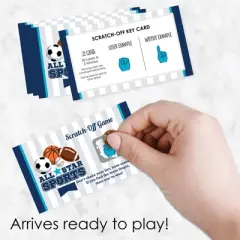 Big Dot of Happiness Go, Fight, Win - Sports - Baby Shower or Birthday Party Game Scratch Off Cards - 22 Count