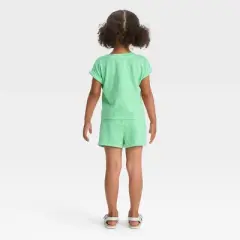 Toddler Girls' Seashell Washed Top & Bottom Set - Cat & Jack&trade; Green