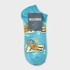Women's Summer Pineapple Low Cut Socks - Turquoise 4-10