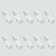 Hanes Women's Extended Size 10pk Low Cut Socks - 8-12