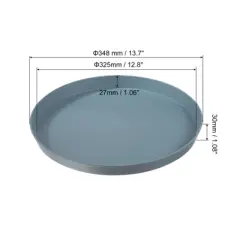 Unique Bargains Restaurant Home Bar Round Plastic Non-Slip Food Service Tray 2 Pcs