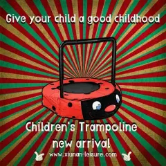 Hachikiko Black & Red Ladybug Foldable Kids Trampoline - Indoor/Outdoor Bouncer for Ages 3-7, Safe Iron Frame