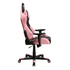 Kumasinova 360&deg;Swivel Gaming Chair Adjustable Office Chairs with Wheel,Reclining Back&Footrest,Ergonomics Video Game Chairs,250lbs Max, Pink/White