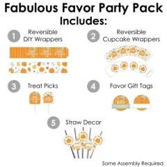 Big Dot of Happiness Little Pumpkin - Fall Birthday Party or Baby Shower Favors and Cupcake Kit - Fabulous Favor Party Pack - 100 Pieces