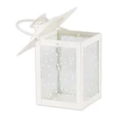 8" Glass Outdoor Lantern White - Zingz & Thingz: Indoor/Outdoor Decorative Candle Holder