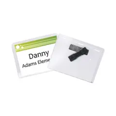 C-Line Magnetic Name Badge Holder Kit, Horizontal, 4w x 3h, Clear, 20/Box