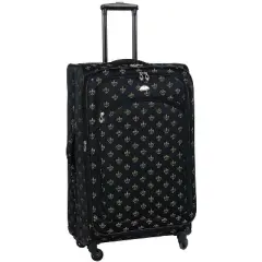 American Flyer Fleur de Lis 5-Piece Spinner Luggage Set - Black
