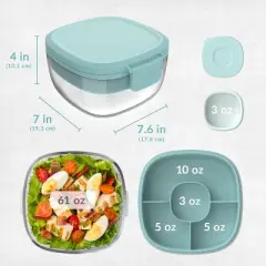 Bentgo 61oz 6pc Glass All in One Salad Container