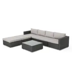 Santa Rosa 7pc Wicker Sectional Sofa - Gray - Christopher Knight Home