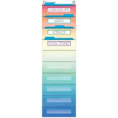 Teacher Created Resources&reg; File Storage Pocket Chart, 10 Pockets, Watercolor, 14" x 58"