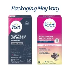 Veet Ready-To-Use Wax Strips and Wipes - 40ct
