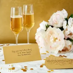 Pipilo Press Gold Money Envelopes for Cash Gifts, Laser Cut Holders for Currency for Wedding, Birthday (6.8x3.3 In, 36 Pack)