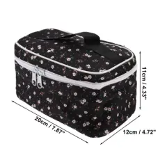 Unique Bargains Women's Floral Square Travel Cosmetic Bag 1 Pc