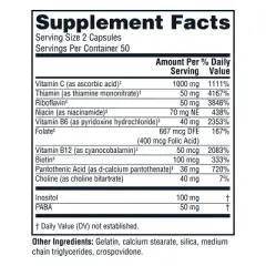 Twinlab Stress B-Complex Caps - Energy Support Supplement with Vitamin B12 and B6 - 100 Capsules (Pack of 2)