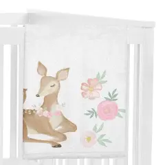 Sweet Jojo Designs Girl Milestone Swaddle Baby Blanket Deer Floral Pink Mint and White