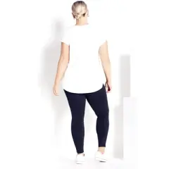 Women's Plus Size Supima&reg; High Rise Legging Navy - average | AVENUE LEISURE