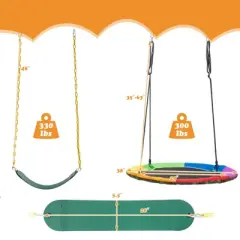 Infans 2-Pack Swing Set Swing Seat Replacement & Saucer Tree Swing for Indoor & Outdoor