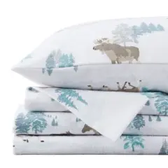 Market & Place Turkish Cotton Flannel Printed Sheet Set