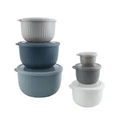 COOK WITH COLOR DEEP MIXING BOWLS WITH LIDS 12 PIECE