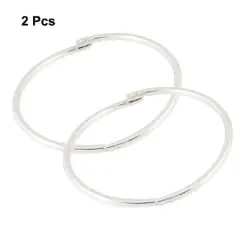 Unique Bargains Metal Scrapbooking Staple Book Binder Loose Leaf Rings Keychain 2 Pcs 3.5" Dia
