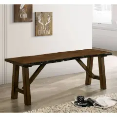 Lyoth Bench with Live Edge Wooden Seat Walnut - HOMES: Inside + Out