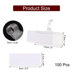 Unique Bargains Plastic Reusable Snap Lock Clear Label Holder