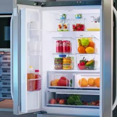 Clear Storage Bins with Handles and Lids - for Kitchen, Cabinet Organizer, Pantry & Refrigerator