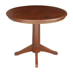 36" Oscar Round Top Pedestal Table Dining Height Espresso - International Concepts