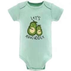 The Peanutshell Baby Boy or Girl Short Sleeve Bodysuits, 5-Pack, Little Foodie, Newborn to 24 Months