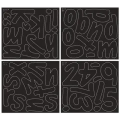 Pacon&reg; Self-Adhesive Letters, Black, Cheery Font, 4", 154 Characters