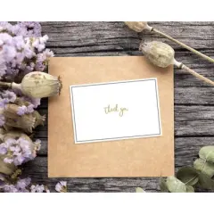 48 Pcs Thank You Cards Bulk Set, Black & Gold Thank You Notes with Envelopes