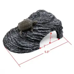 Unique Bargains Landscape Resin Basking Ramp Turtle Climb Stone Habitat for Fish Tank Dark Gray