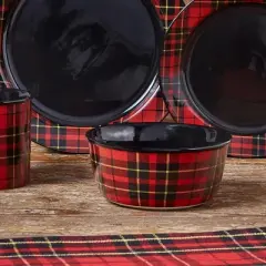 Park Designs Red Sportsman Plaid Cereal Bowl Barcelona Bowl Set of 4