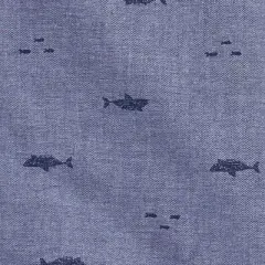 Carter's Just One You&reg; Toddler Boys' Chambray Shark Top & Bottom Set - Blue/Coral