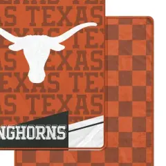 NCAA Texas Longhorns Diagonal Ghost Checker Double Sided Blanket