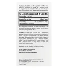 Country Life Certified Vegan D3, 125 mcg (5,000 IU), 60 Vegan Softgels