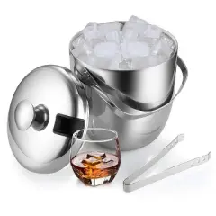 Fortune Candy Party Cooler 2.8L Double-Wall Vacuum Insulated Ice Bucket with Lid, Keep Ice Frozen Longer