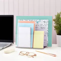 Okuna Outpost Clear Acrylic File Organizer with 2 Slots, Office Desk Paper, Mail, and Letter Sorter, 9 x 5 x 7 In