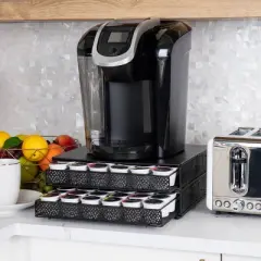 Mind Reader Single-Serve Coffee Pod Organizer with 2 Drawers 72 Pod Capacity Metal Mesh: Coffee Bar Accessories Storage