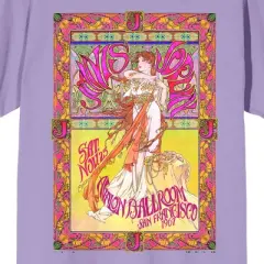 Janis Joplin Colorful Poster Art Women's Purple Haze Short Sleeve Crew Neck Tee