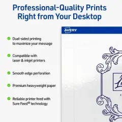 Avery Arched Rectangle Flat Cards, 5" x 7", Glossy White, 100 Total