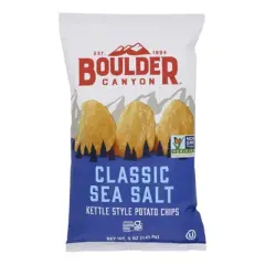 Boulder Canyon Classic Sea Salt Kettle Chips - Case of 12/5 oz