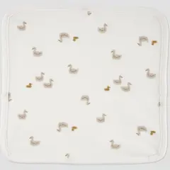 Carter's Just One You&reg;️ Baby Duck Washcloth - Gray: Cotton Terry Animal Print 9"x9"