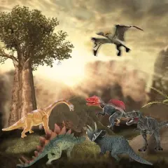 TopComfy Baby and Toddler Learning Toy Dinosaur Transport Truck Set with Educational Play Features for Kids, Multicolored, 17"*6.1"*7.1"