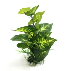 Unique Bargains Plastic Terrarium Tank Lifelike Plant Decorative Ornament for Reptiles Green