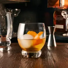 Luigi Bormioli Backdoor 20's DOF Whiskey Glasses - Set of 4, 15.25 Oz. Tumblers - Crafted in Italy with Ultra-Clear & Durable Lead-Free Crystal