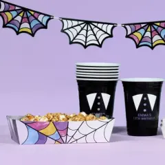 Big Dot of Happiness Goth Girl Party Paper Food Trays, Disposable Food Boats, Double-Sided Food Holders for Nachos, Hot Dogs, French Fries - 12 Ct