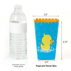Big Dot of Happiness Ducky Duck - Baby Shower or Birthday Favor Popcorn Treat Boxes - Set of 12