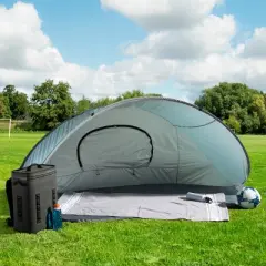 Pop Up Beach Tent with UV Protection and Ventilation Window &ndash; Water and Wind Resistant Sun Shelter for Camping, Fishing, or Play by Wakeman (Blue)
