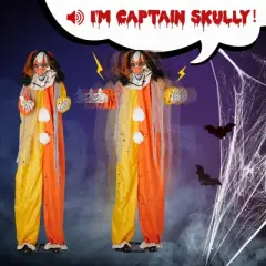 Slickblue Giant 8.2 FT Halloween Standing Prop with LED Lights & Interactive Scary Sounds for Outdoor Decor